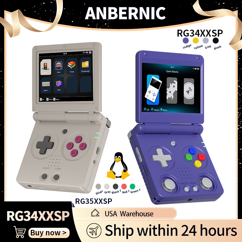 Gaming Console Sale - Anbernic RG34XXSP RG35XXSP Flip Handheld Game