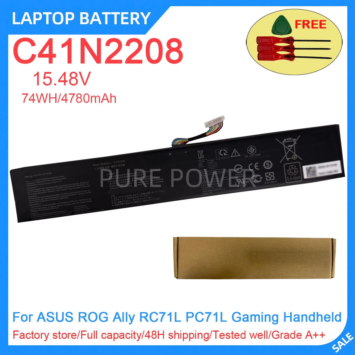 Laptop Gaming Console - New Laptop Battery C41N2208 15.48V 74WH